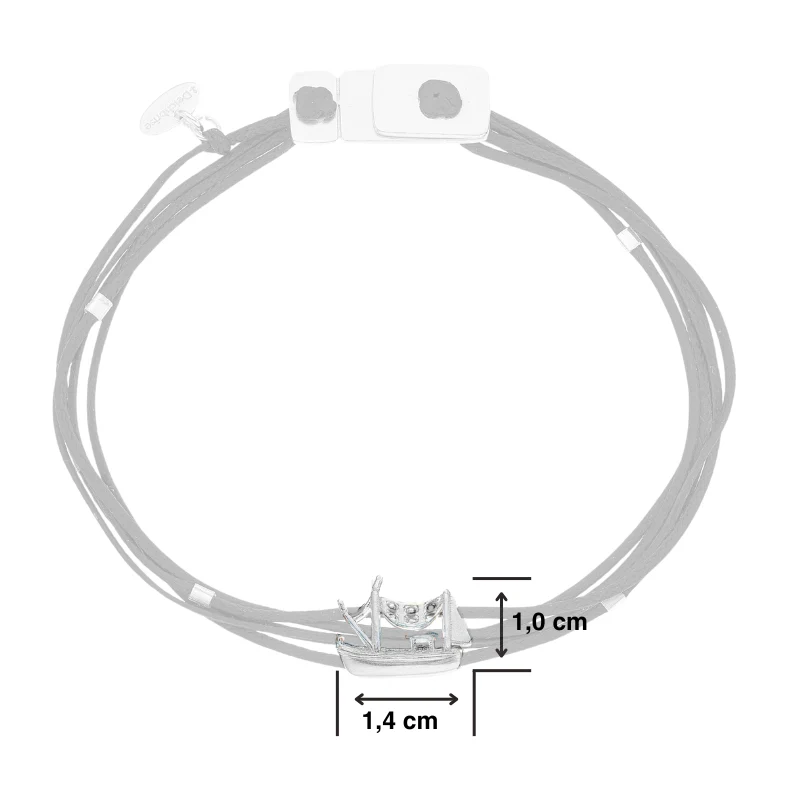 925er Silber-Armband "Kutter" (schwarz) (Wachs-Cord) - Image 3