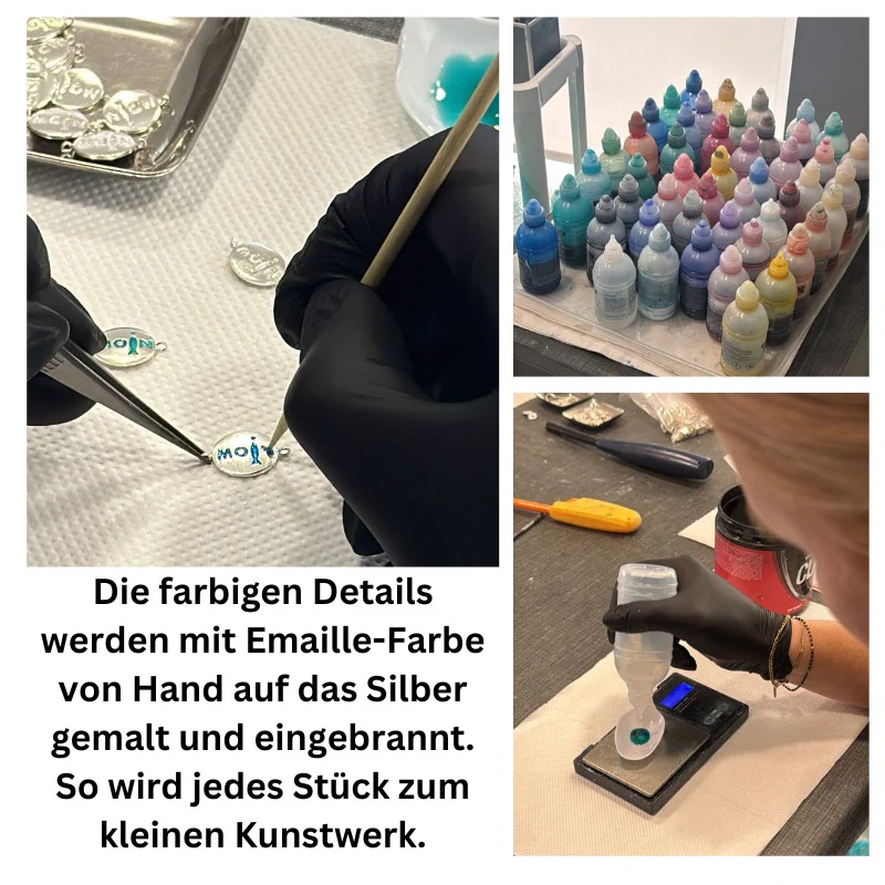 925er Silber-Armband "Heimathafen" (meeresblau) (Wachs-Cord) - Image 7