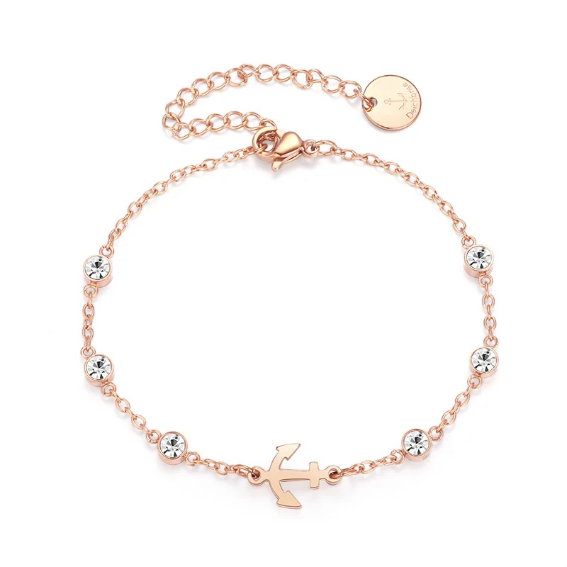 Armband aus Edelstahl Anker (mit Zirkonia-Steinen) - Image 3