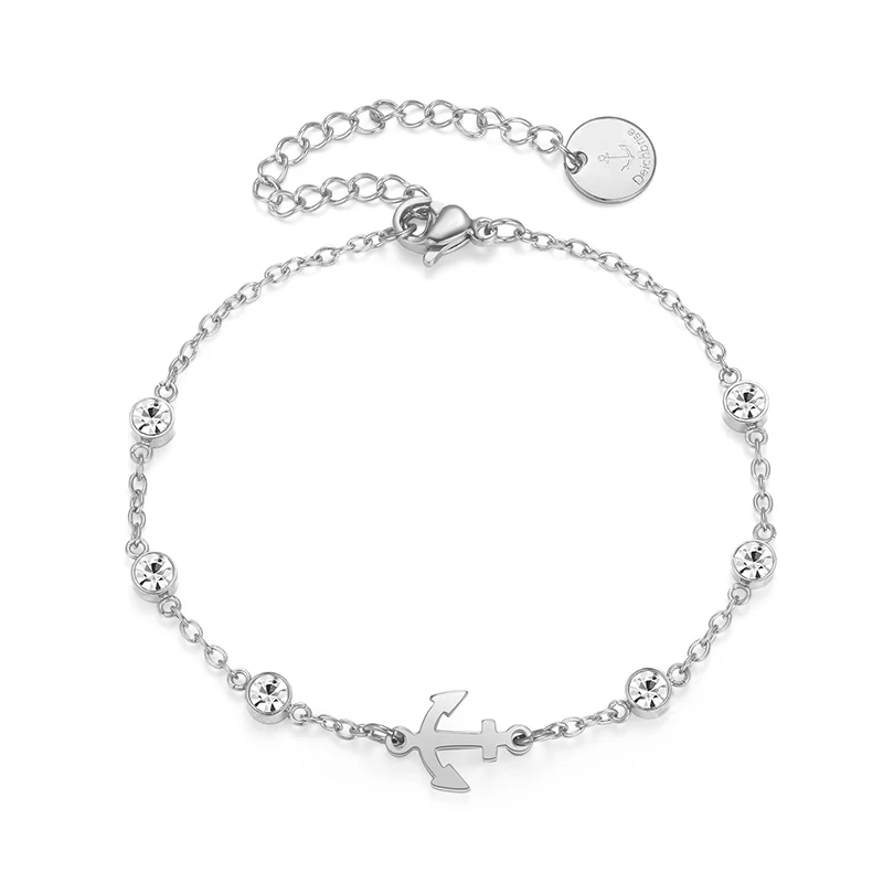 Armband aus Edelstahl Anker (mit Zirkonia-Steinen) - Image 5