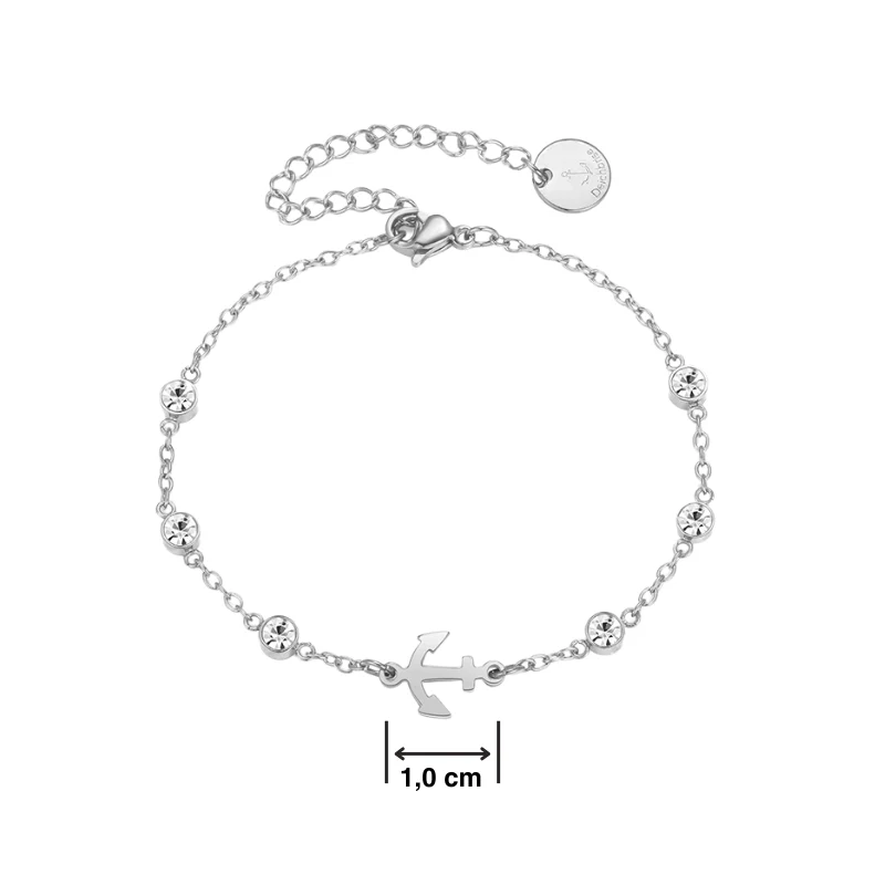 Armband aus Edelstahl Anker (mit Zirkonia-Steinen) - Image 6