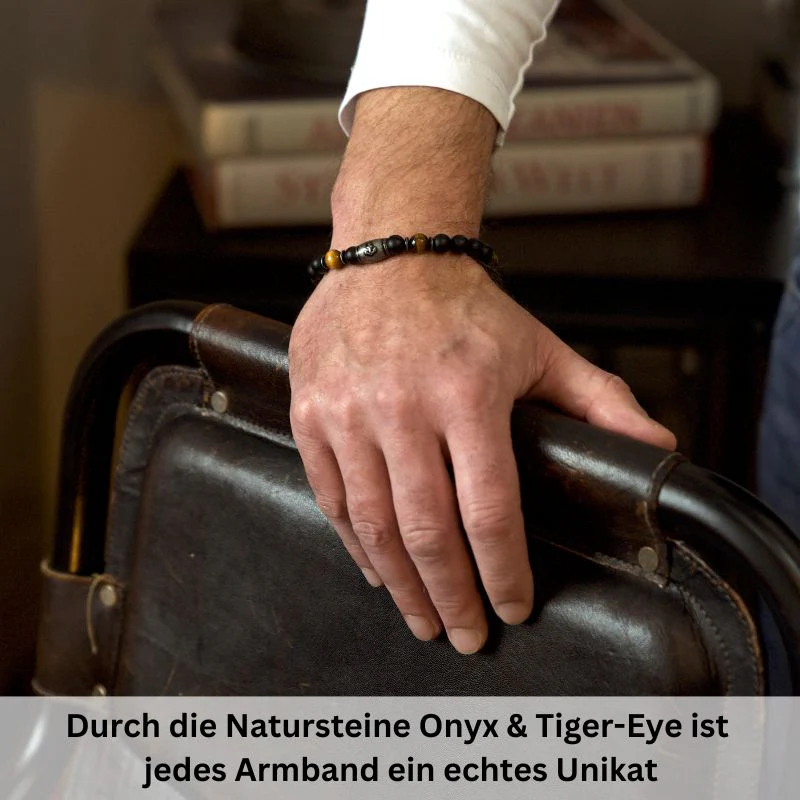 Armband Black Beach Onyx, Tiger-Eye, Edelstahl - Image 2