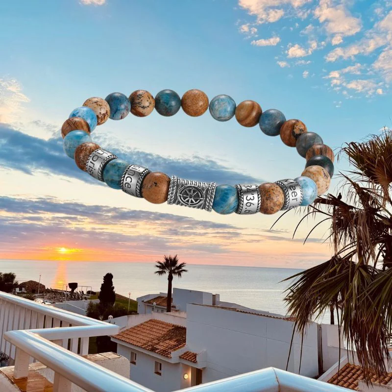 Armband Cala Mendia Edelstahl, Picture Jasper & Apatit - Image 3