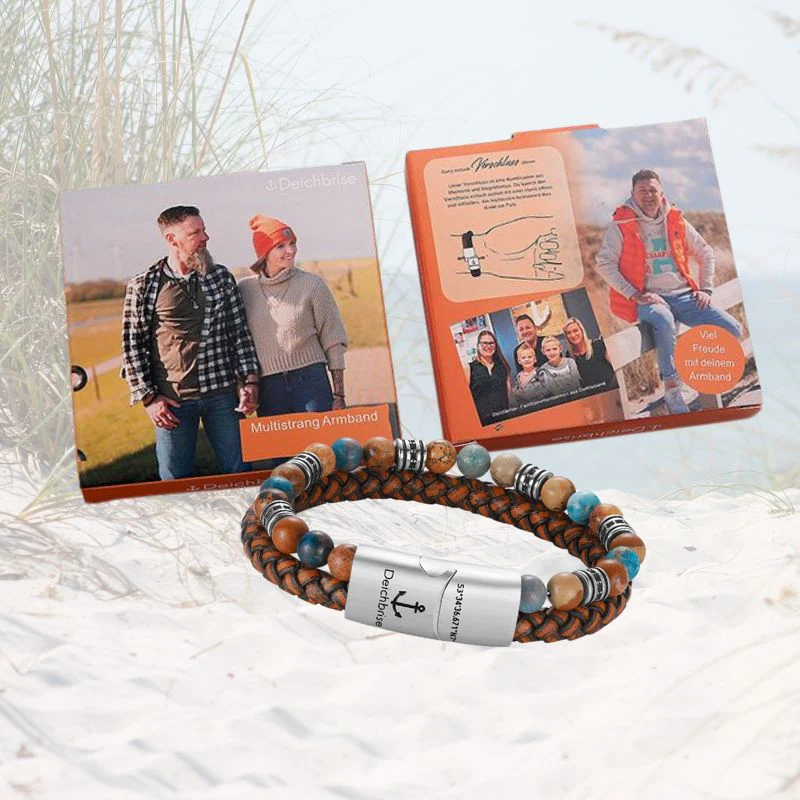 Armband Cala Mendia (Multistrang) Leder, Picture Jasper & Apatit - Image 7
