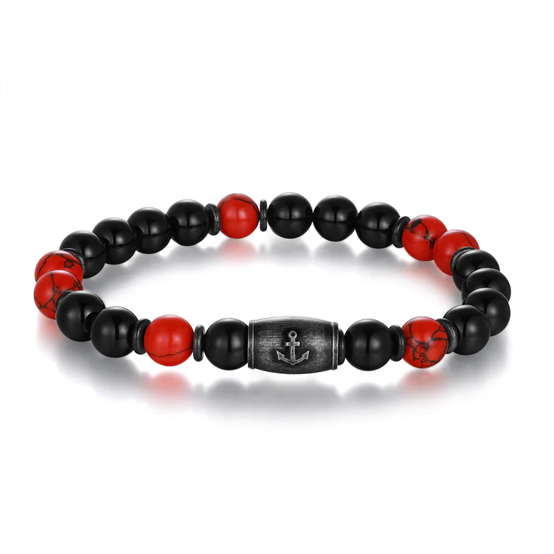 Armband Küstenbrandung Onyx, Red Turquoise, Edelstahl - Image 7