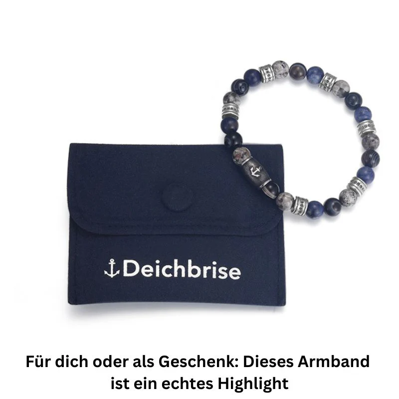 Armband Meereswellen mit Achat, Feuerstein, Sodalith & Edelstahl - Image 4