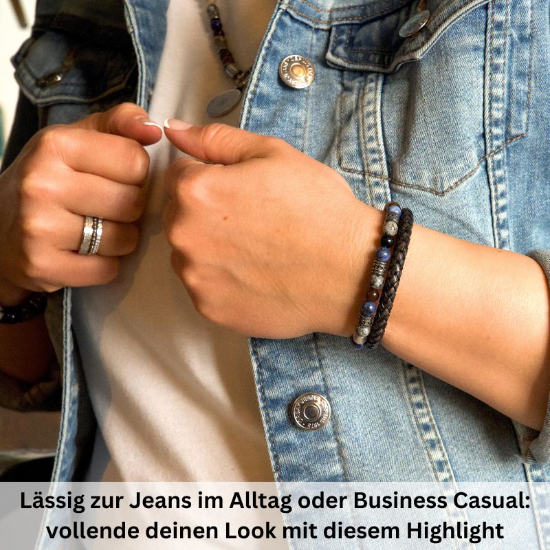 Armband Meereswellen (Multistrang) Achat, Feuerstein & Sodalith - Image 4