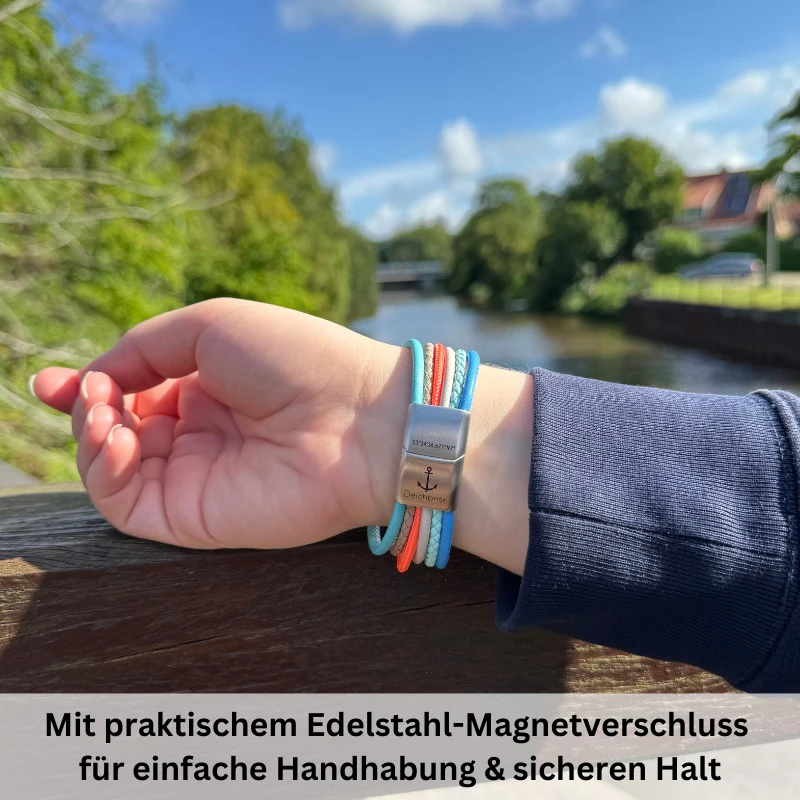 Armband Sunny Beach (Multistrang) mit Segelseil & Leder - Image 3