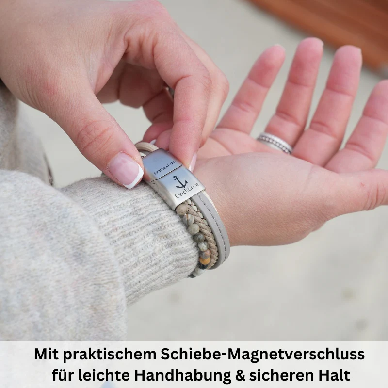Armband Papierschiffchen (Multistrang) mit Segelseil, Leder & Picasso - Image 3