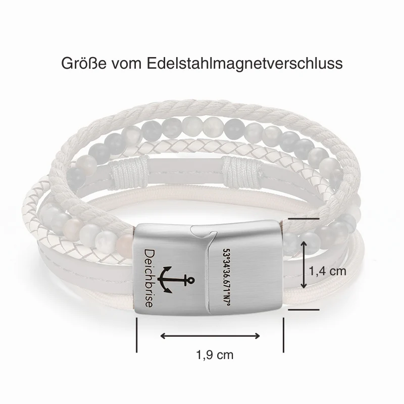 Armband Papierschiffchen (Multistrang) mit Segelseil, Leder & Picasso - Image 5