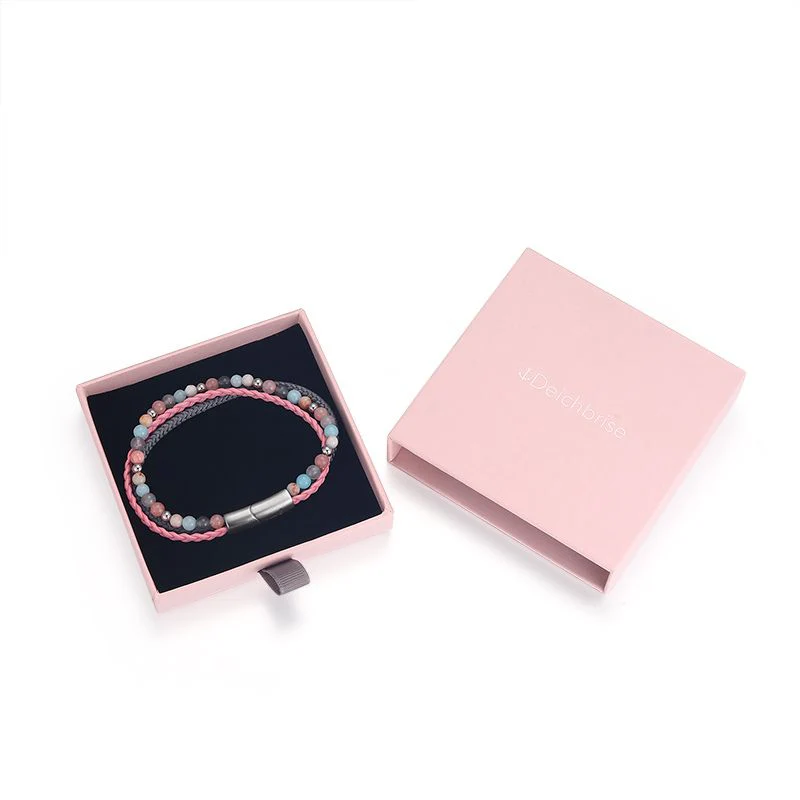 Armband Pellworm 2 (Multistrang) Leder, Segelseil, Pink Jade, Quarz-Kristall & Roter Netz Jaspis - Image 6
