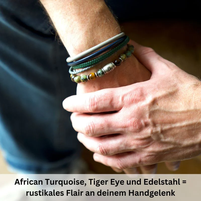 Armband Playa Beach African Turquoise, Tiger Eye & Edelstahl - Image 4