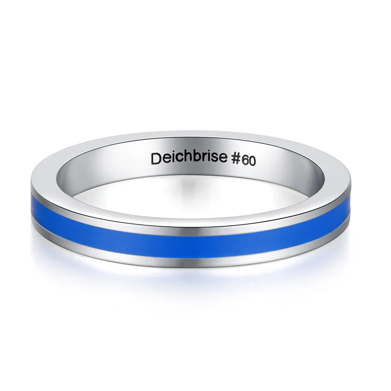 Blauer Enamel-Ring aus Edelstahl (Stapelring) - Image 2