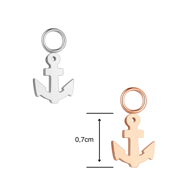 Charm für Ohrringe (Creolen) Anker aus Edelstahl (Paar) - Image 8