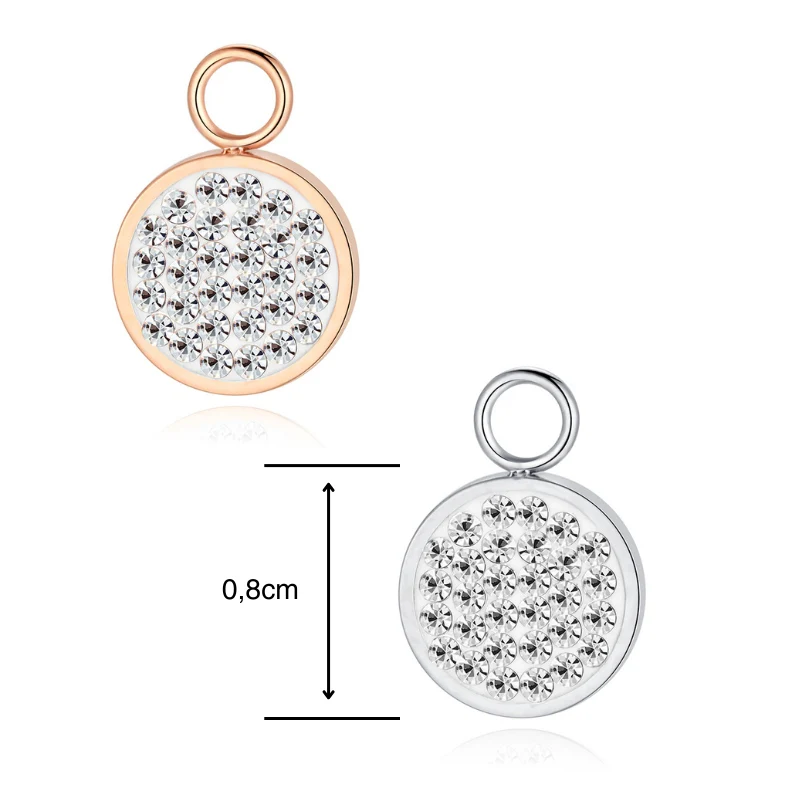 Charm für Ohrringe (Creolen) Bling Bling (weiss) aus Edelstahl (Paar) - Image 6