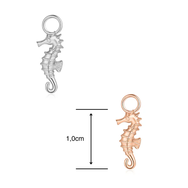 Charm für Ohrringe (Creolen) Seepferdchen aus Edelstahl (Paar) - Image 6