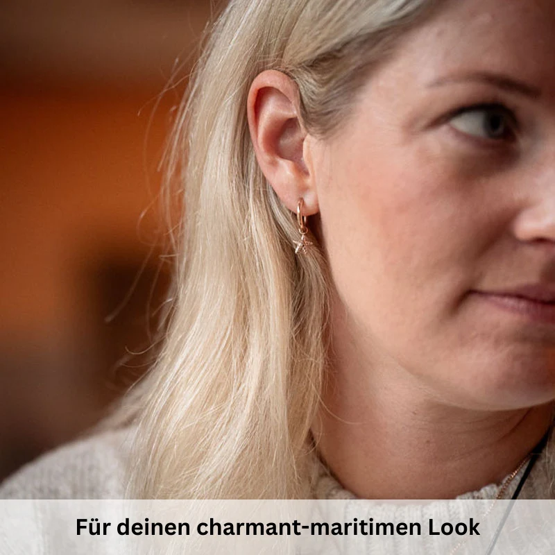 Charm für Ohrringe (Creolen) Seestern aus Edelstahl (Paar) - Image 4