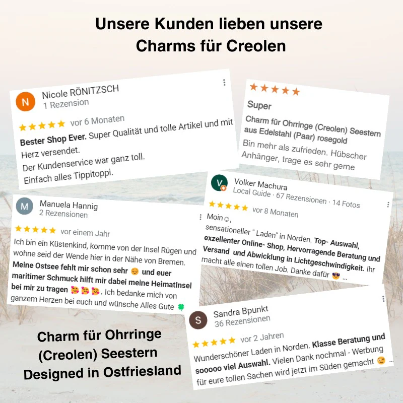 Charm für Ohrringe (Creolen) Seestern aus Edelstahl (Paar) - Image 8