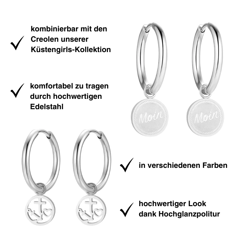 Creolen für Charm Anhänger (mittel | 1,8cm) aus Edelstahl (Paar) - Image 5
