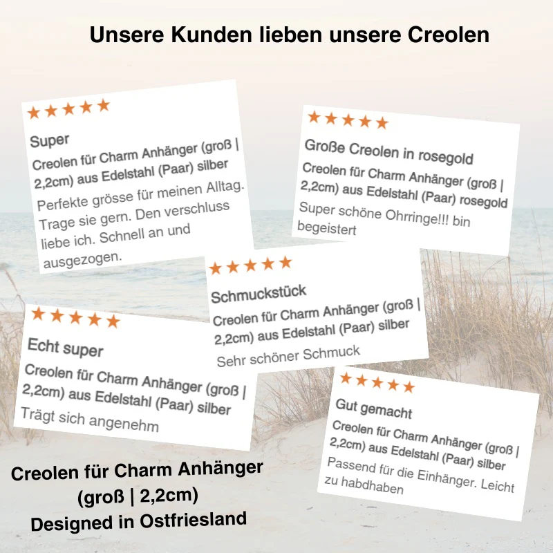 Creolen für Charm Anhänger (groß | 2,2cm) aus Edelstahl (Paar) - Image 12