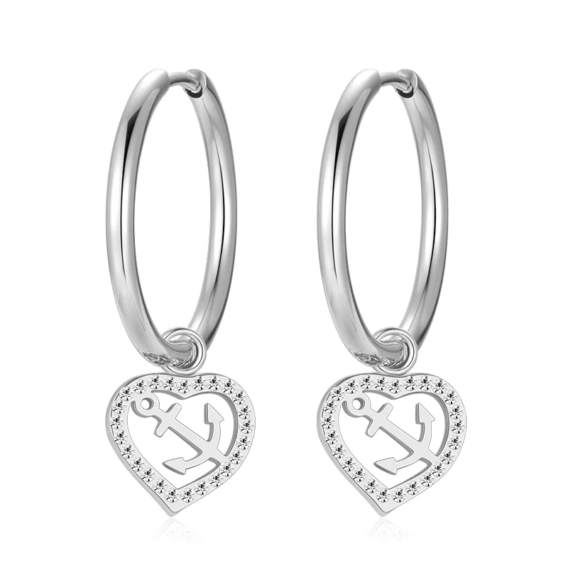 Creolen für Charm Anhänger (groß | 2,2cm) aus Edelstahl (Paar) - Image 8