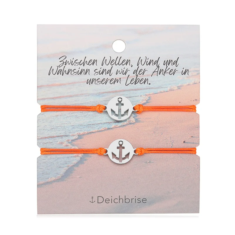 Freundschaftsarmbänder Anker (2 Stück) aus Wachs-Seil & Edelstahl - Image 13