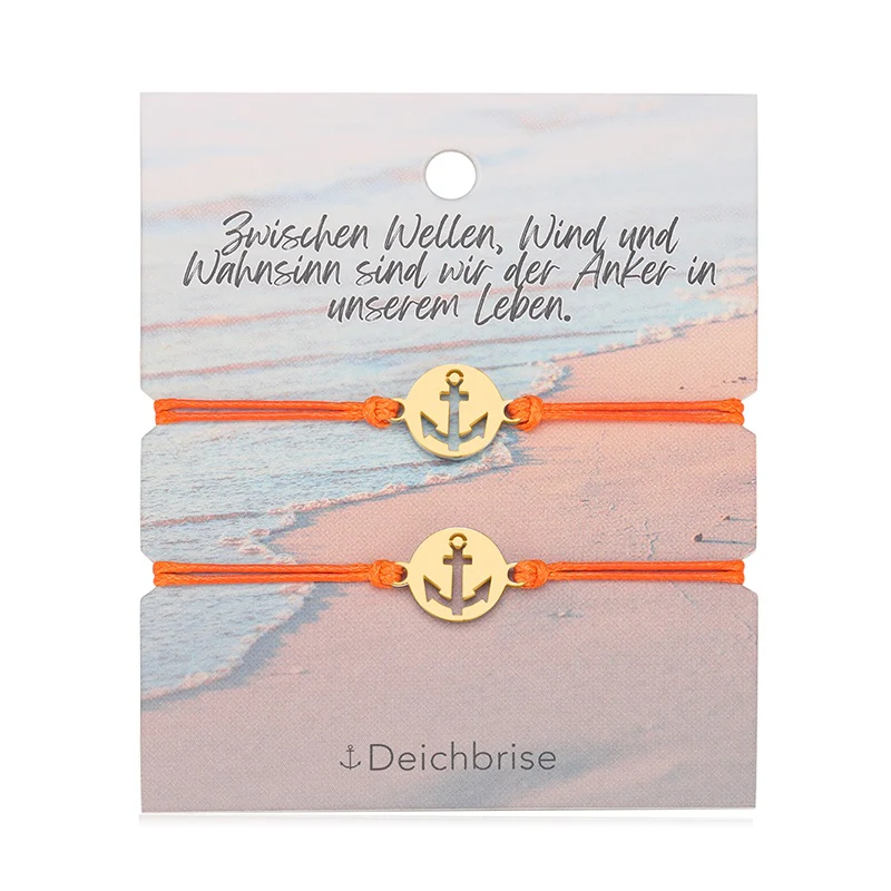 Freundschaftsarmbänder Anker (2 Stück) aus Wachs-Seil & Edelstahl - Image 14