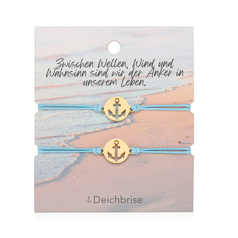 Freundschaftsarmbänder Anker (2 Stück) aus Wachs-Seil & Edelstahl - Image 17