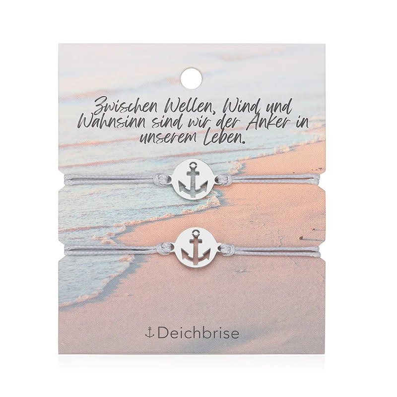 Freundschaftsarmbänder Anker (2 Stück) aus Wachs-Seil & Edelstahl - Image 19