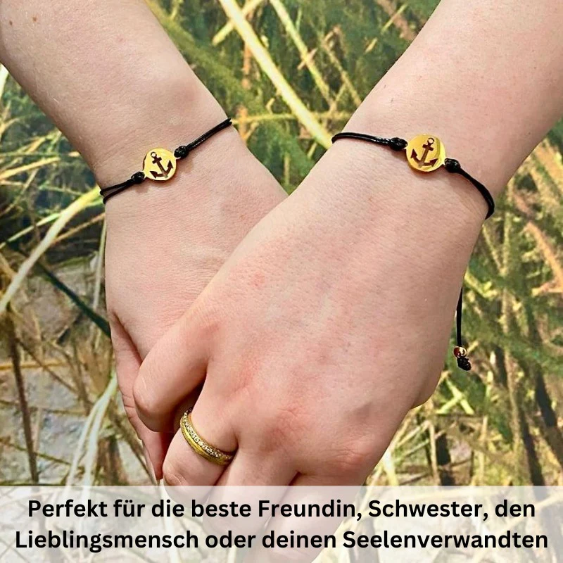 Freundschaftsarmbänder Anker (2 Stück) aus Wachs-Seil & Edelstahl - Image 4