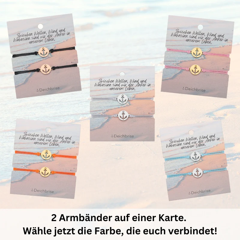 Freundschaftsarmbänder Anker (2 Stück) aus Wachs-Seil & Edelstahl - Image 6
