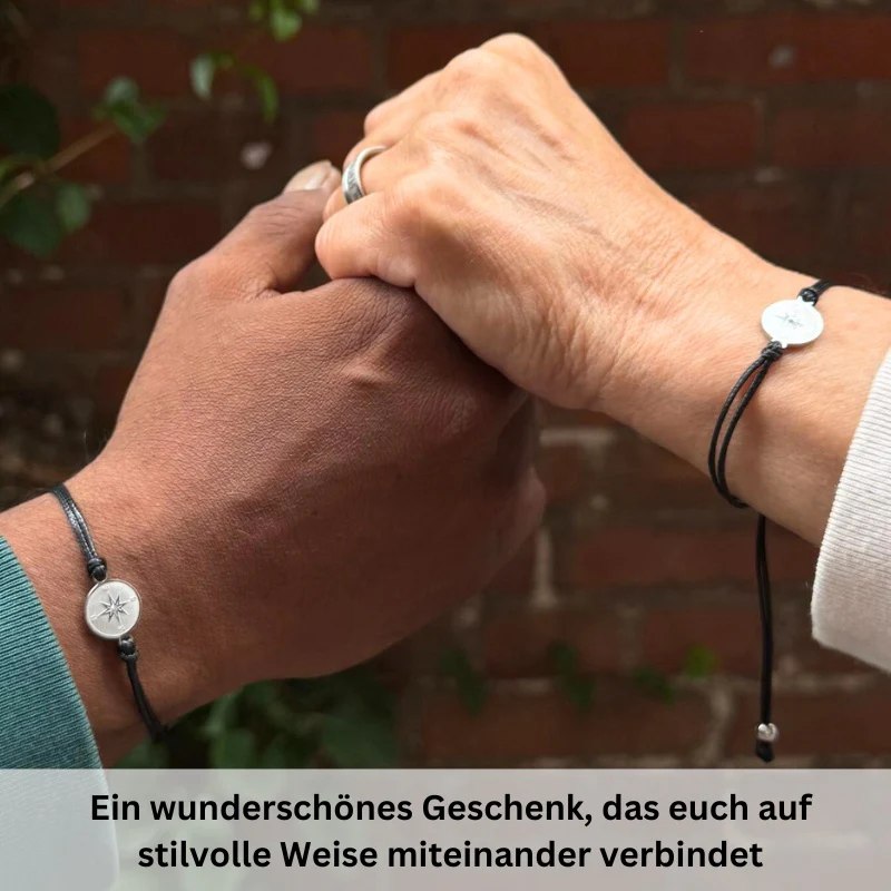 Freundschaftsarmbänder Kompass (2 Stück) aus Wachs-Seil & Edelstahl - Image 4