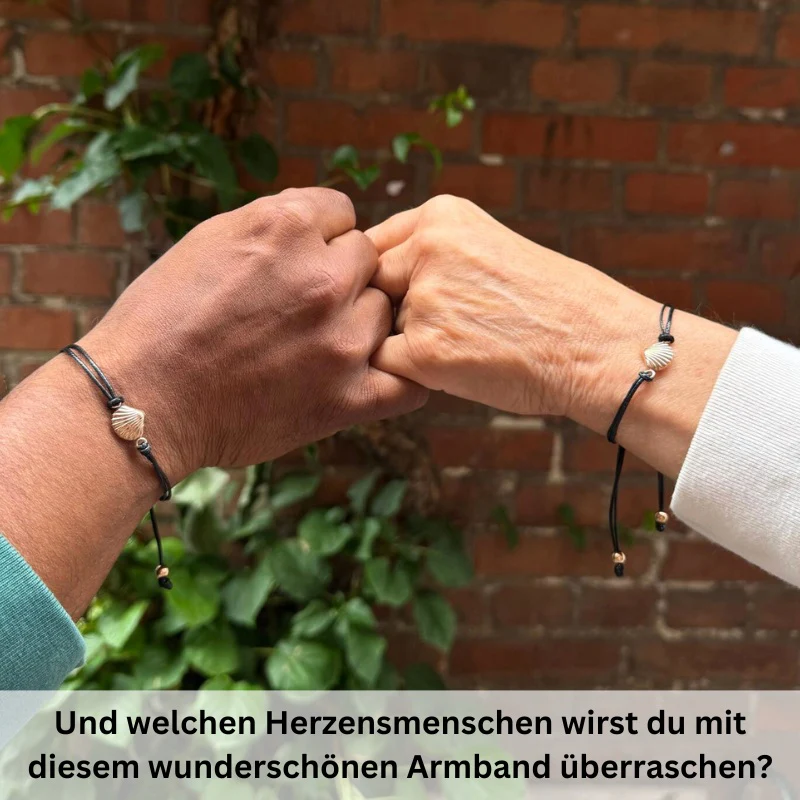 Freundschaftsarmbänder Muschel (2 Stück) aus Wachs-Seil & Edelstahl - Image 4