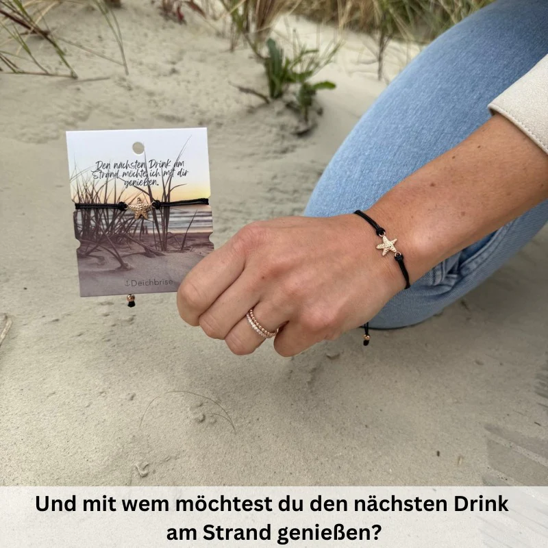 Freundschaftsarmbänder Seestern (2 Stück) aus Wachs-Seil & Edelstahl - Image 4