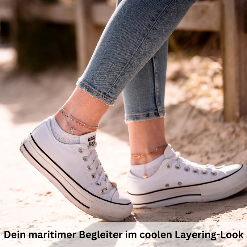 Fußkettchen aus Edelstahl Boho-Seestern - Image 2