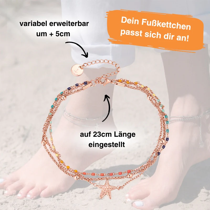 Fußkettchen aus Edelstahl Boho-Seestern - Image 6