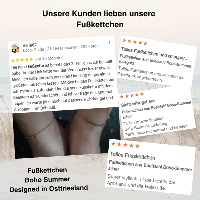 Fußkettchen aus Edelstahl Boho-Summer - Image 7