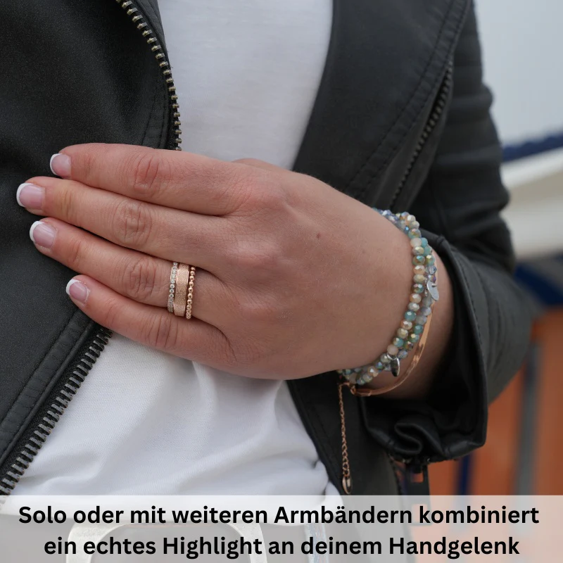 Glasschliffarmband (ocean green metallic) - Image 2