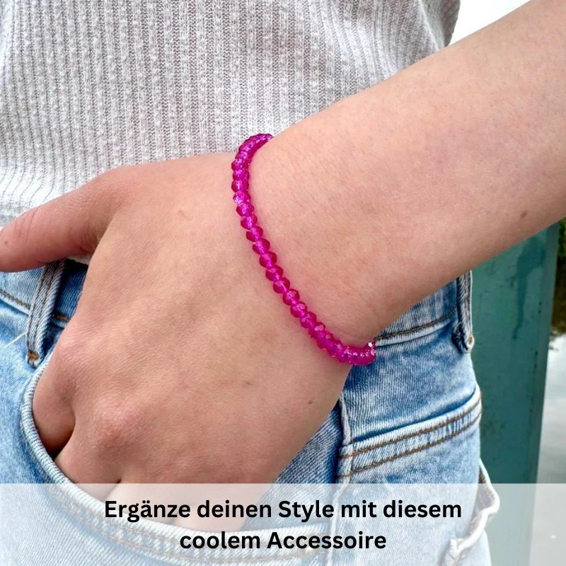 Glasperlen Armband (shinypink) - Image 2
