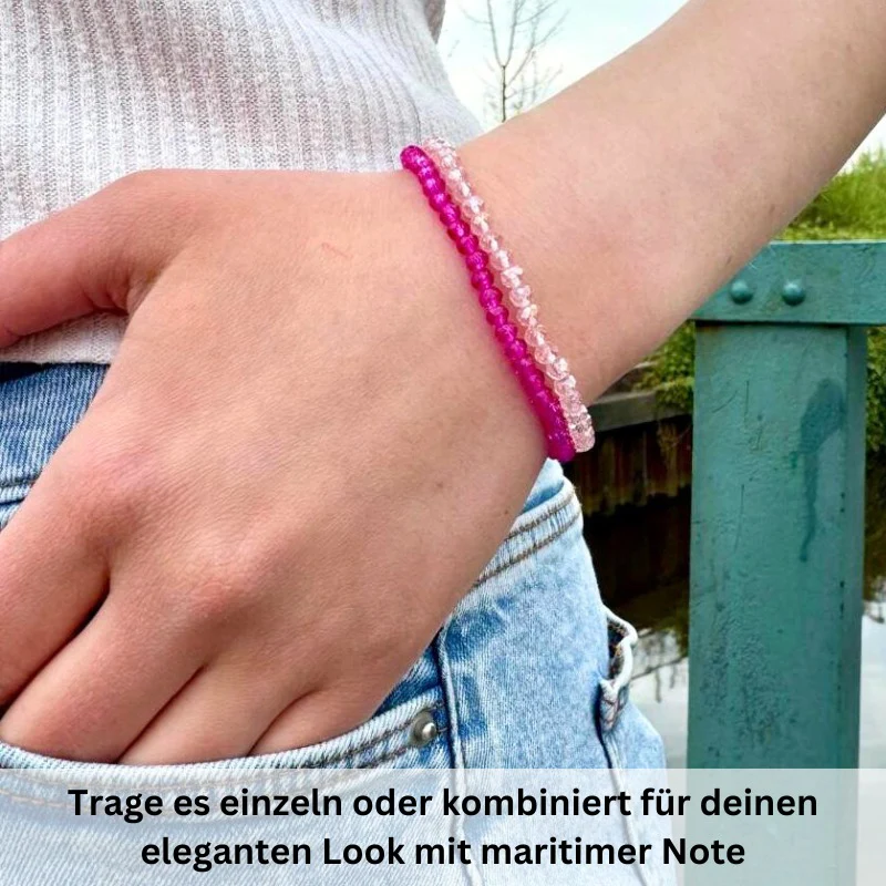 Glasperlen Armband (shinypink) - Image 4