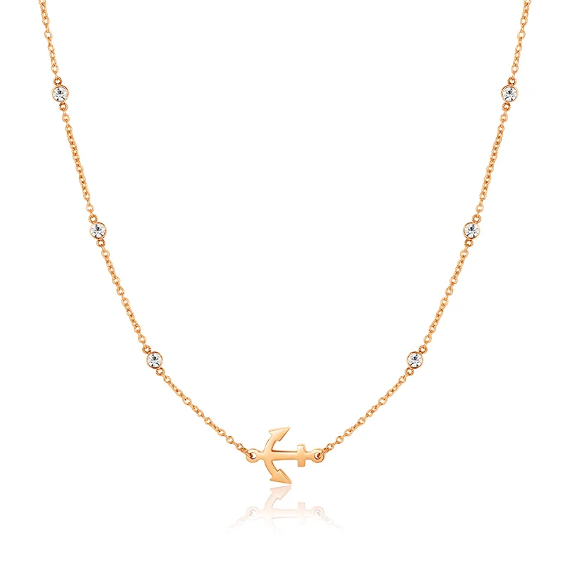 Kette aus Edelstahl Anker (mit Zirkonia-Steinen) - Image 3