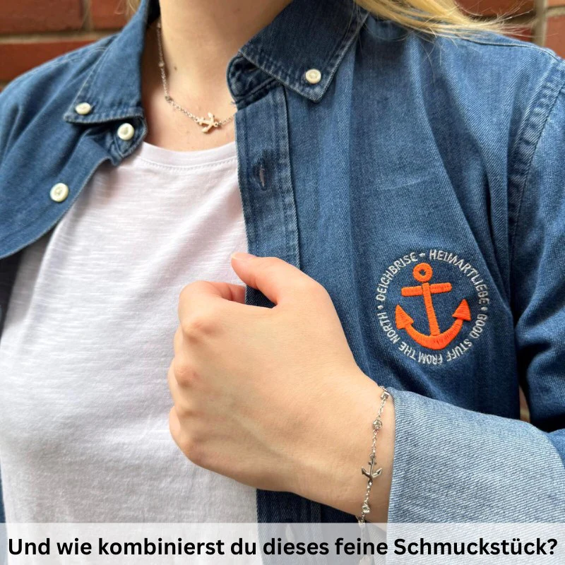Kette aus Edelstahl Anker (mit Zirkonia-Steinen) - Image 4