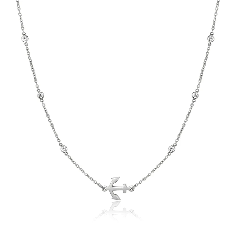 Kette aus Edelstahl Anker (mit Zirkonia-Steinen) - Image 5