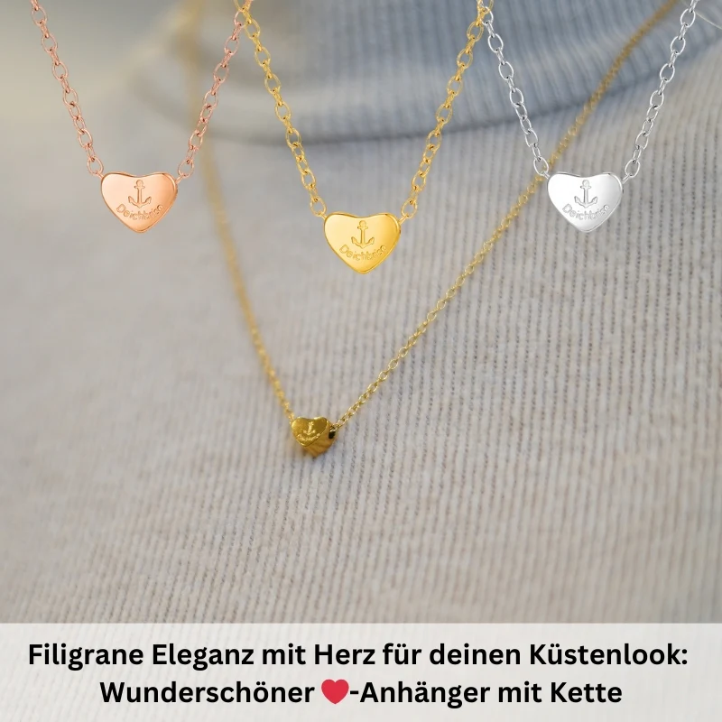 Kette aus Edelstahl Herz Anker - Image 3