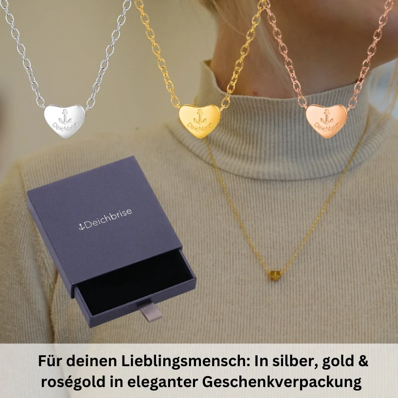 Kette aus Edelstahl Herz Anker - Image 4