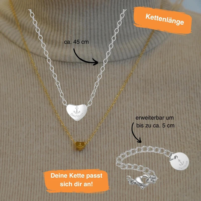 Kette aus Edelstahl Herz Anker - Image 5