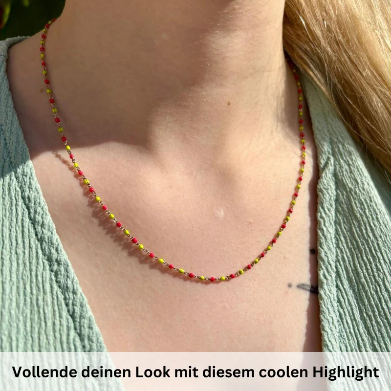 Kette aus Edelstahl Neongelb-Pink - Image 2