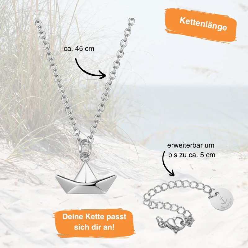 Kette aus Edelstahl Papierschiffchen - Image 7
