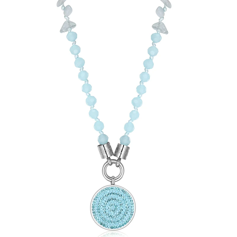 Kette Glasperlenblau 6mm (mit Rund-Karabiner) aus Edelstahl & Glasperlen - Image 5