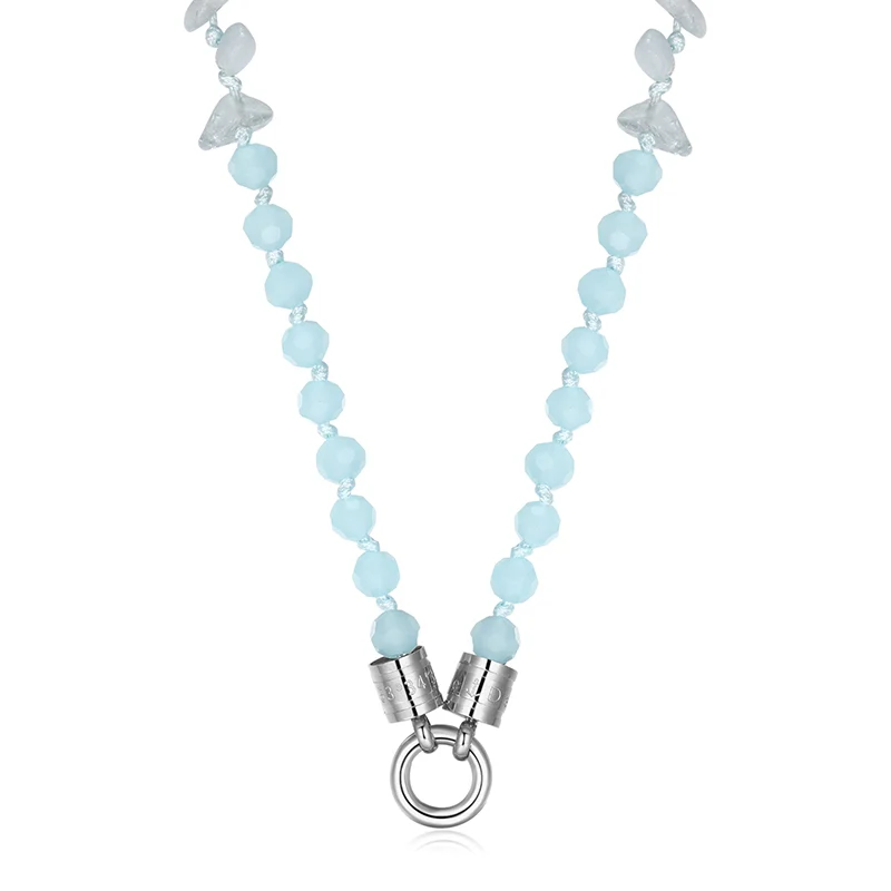 Kette Glasperlenblau 6mm (mit Rund-Karabiner) aus Edelstahl & Glasperlen - Image 7